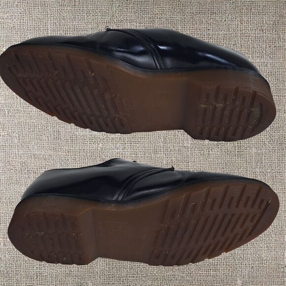 Dr. Martens Vintage 90s Black Leather Oxfords UK Made US 10 Punk Style Original main image 12
